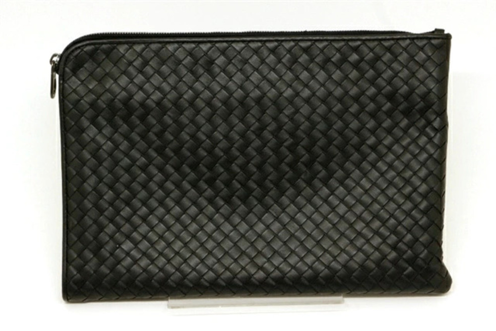 BOTTEGA VENETA Clutch Bag Shoulder Intrecciato Black